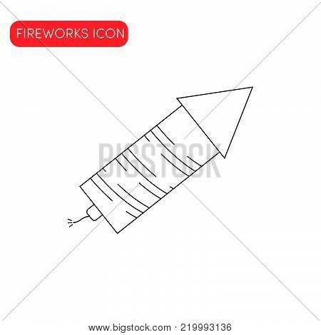 Flat New Year Fireworks Vector Icon HD