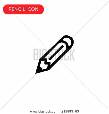 Flat Pencil Line Art Vector Icon HD