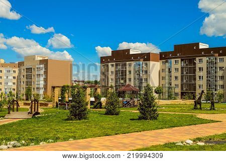 Belgorod, Russia - May 20, 2017: New residential neighborhood 