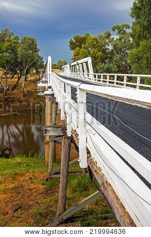 Rawsonville Bridge over the Macquarie River near Dubbo Australia