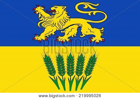 Flag of Wolfenbuettel is a district in southeastern Lower Saxony, Germany. Vector illustration