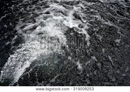 Water Flow Treatment System From The Water Pump Pipe.motion Of Water Gushing Out Of The Pipe From Ko