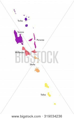 Vector Isolated Illustration Of Simplified Administrative Map Of Vanuatu. Borders And Names Of The P