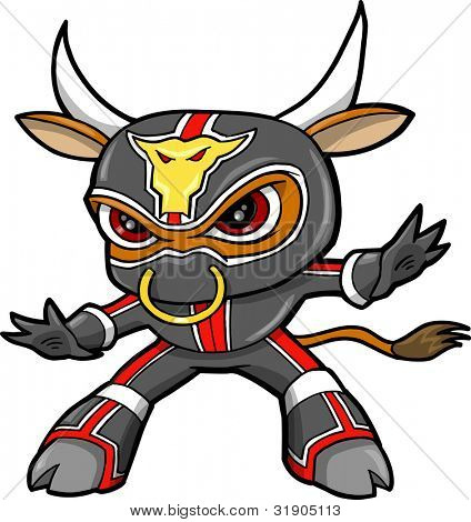 황소 닌자 전사 벡터