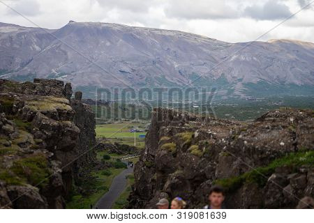 Thingvellir, Iceland- July 27: Thingvellir National Park In Iceland On Jul 27, 2019