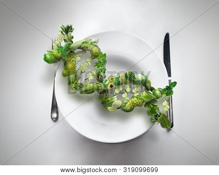 Nutrition Genetics Nutrigenomics Concept Dna Made Of Fresh Veggies And Fruits