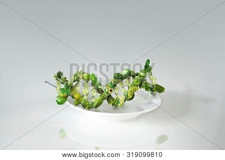 Nutrition Genetics Nutrigenomics Concept Dna Made Of Fresh Veggies And Fruits
