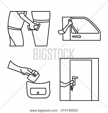 Vector Design Of Thug And Robbery Logo. Set Of Thug And Fraud Vector Icon For Stock.