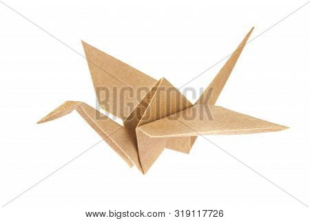 Shadoof Origami Of Crafting Paper. Isolated On White Background.