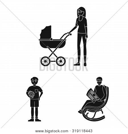 Vector Illustration Of Face And Portrait Icon. Set Of Face And People Stock Vector Illustration.
