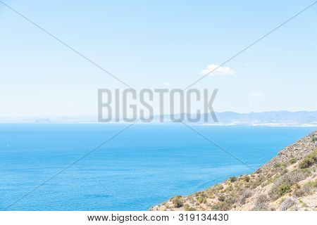 Battery Castillitos, Spain - April 13, 2019 Abandoned Military Constructions Located In The Hills Ne