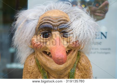 Funny Trol Figure In Front Of A Souvenir Shop In Norway