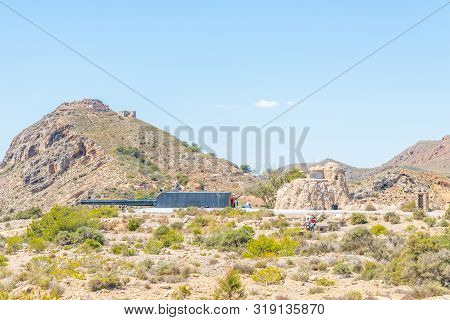 Battery Castillitos, Spain - April 13, 2019 Abandoned Military Constructions Located In The Hills Ne
