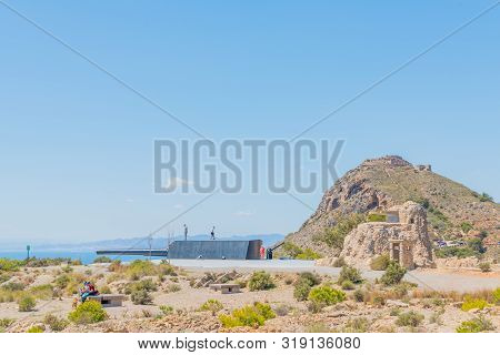 Battery Castillitos, Spain - April 13, 2019 Abandoned Military Constructions Located In The Hills Ne