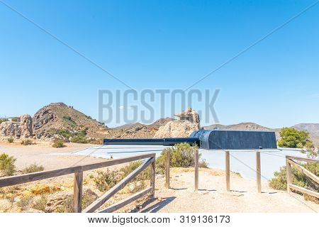Battery Castillitos, Spain - April 13, 2019 Abandoned Military Constructions Located In The Hills Ne