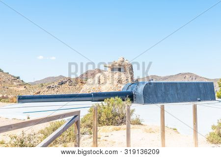 Battery Castillitos, Spain - April 13, 2019 Abandoned Military Constructions Located In The Hills Ne