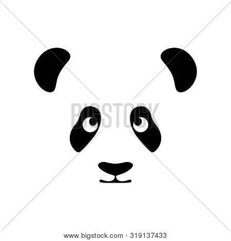 Panda Icon. Flat Symbol Panda Muzzle. Isolated Sign On White Background. Vector Illustration