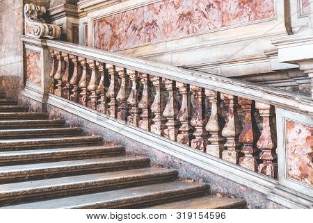Caserta, Italy - July 12, 2019: Interior Of 18th Century Royal Palace Of Caserta - Former Royal Resi