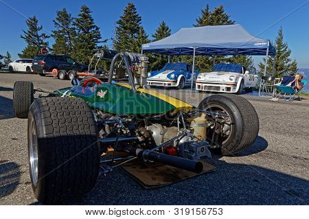 Chamrousse, France, August 25, 2019 : Lotus 41 In The Historic Vehicles Paddock Of Uphill Race Of Ch