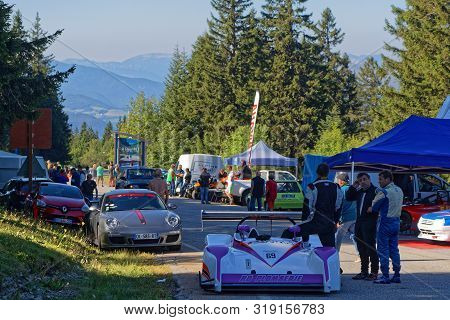 Chamrousse, France, August 25, 2019 : The Paddock Of Chamrousse Uphill Race, Counting For French Cha