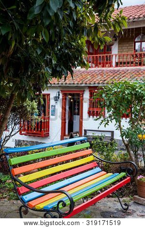 Duitama, Colombia - August, 2019: View Of The Beautiful Touristic Place Called Pueblito Boyacense Lo