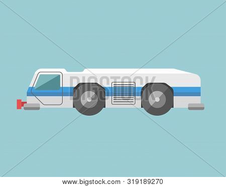 Airport Tow Truck Vector Illustration. Ground Service Wehicle Picture.