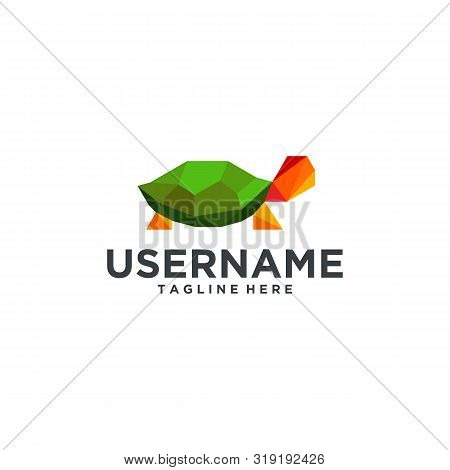 Modern Abstract Geometric Turtle Logo Vector Template