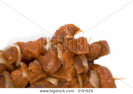 Carne crua para churrasco no fundo branco