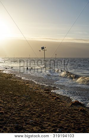 Hunstanton, Norfolk, England, Uk - 1st January 2019: Foggy Winter Day In Huns
