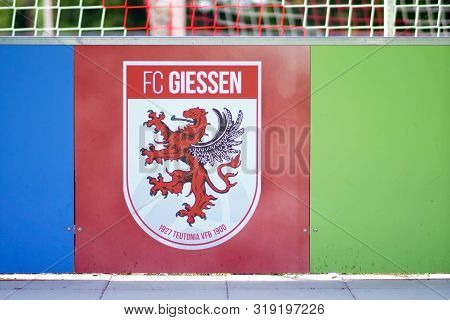 Giessen, Germany - August 13: The Coat Of Arms Of The Football Club Fc Giessen At The Band Of The Wa