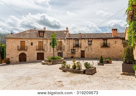 Typical Street In The Historical Town Of Pedraza. Segovia. Spain.