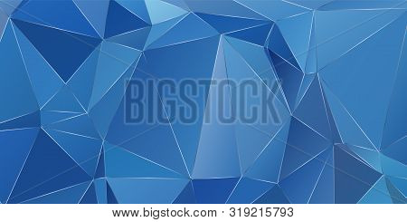 Elegant Cyan Blue Premium Background With Luxury Polygonal Pattern Of Triangles. Low Poly Gradient S