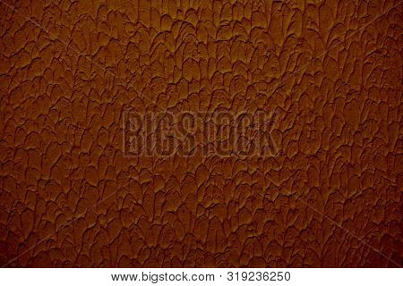 Image Of A Red-orange Fiery Texture Of A Stucco With A Changing Perspective, An Exercise For Vigilan