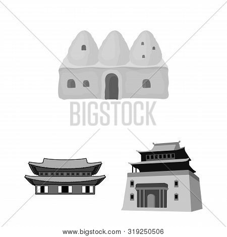 Isolated Object Of And Town Logo. Set Of And House Stock Symbol For Web.