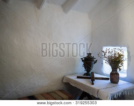 Taman, Russia - August 1, 2019: Different Things In The House Of The Poet Mikhail Lermontov. The Hou
