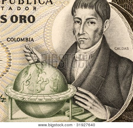 콜로에서 오 1983로 지폐를 20 페소에 콜롬비아-1983 년경: 프란 시스 코 호세 드 카우 (1768-1816)