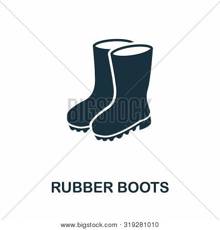 Rubber Boots Vector Icon Symbol. Creative Sign From Rubber Boots Icons Collection. Filled Flat Rubbe