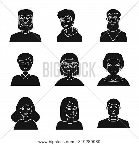 Vector Illustration Of Haircut And Nationality Icon. Collection Of Haircut And Avatar Stock Vector I