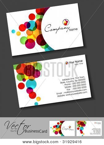 Abstract colorful bright color professional and designer business cards template or visiting card set. EPS 10. Vector illustration.