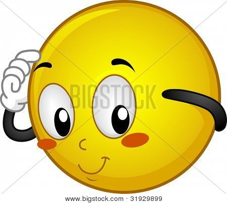 Illusztráció egy félénk smiley