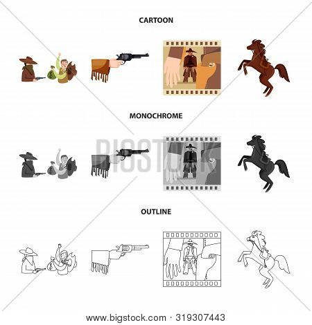 Isolated Object Of Texas And History Icon. Set Of Texas And Culture Vector Icon For Stock.