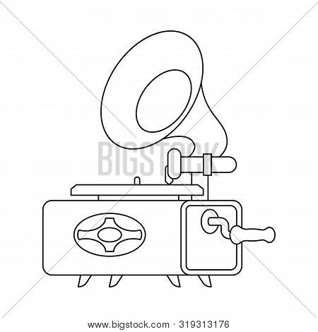 Isolated Object Of Gramophone And Music Symbol. Collection Of Gramophone And Record Vector Icon For 