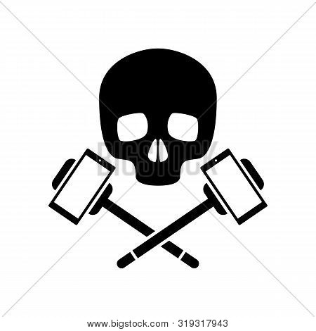 Overtourism Concept Illustration With Skull And Selfie Sticks.