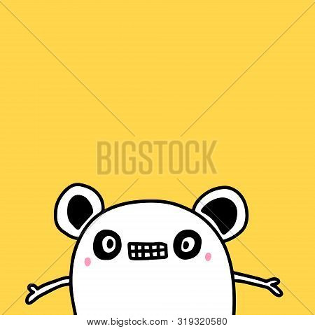 Panda Bear Apologize Sorry Hand Drawn Vector Illustration In Cartoon Style