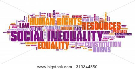 Social Inequality Concept. Human Rights Issues Word Cloud.
