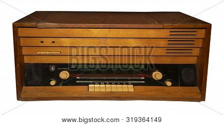Mid 20th Century Radio Receiver - Isolated On White