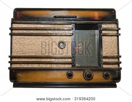 Mid 20th Century Radio Receiver - Isolated On White