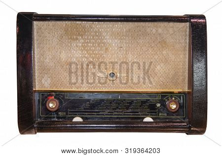 Mid 20th Century Radio Receiver - Isolated On White