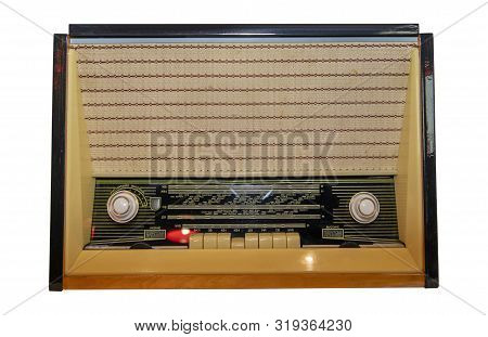 Mid 20th Century Radio Receiver - Isolated On White
