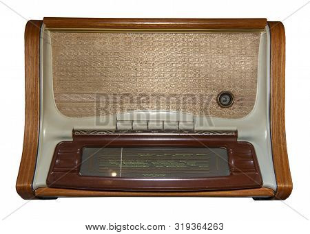 Mid 20th Century Radio Receiver - Isolated On White